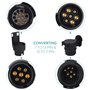 Navaris Testeur Éclairage de Remorque - Kit Testeur Circuit de Remorque 9V à LEDs - avec 2X Adaptateur Prises 7 et 13 Broches - 