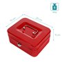 Navaris Caisse à monnaie - Monnayeur 20 x 15 x 9 cm en acier pour pièces billets - Caisse avec plateau amovible 5 compartiments 