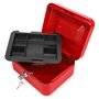 Navaris Caisse à monnaie - Monnayeur 20 x 15 x 9 cm en acier pour pièces billets - Caisse avec plateau amovible 5 compartiments 