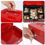 Navaris Caisse à monnaie - Monnayeur 20 x 15 x 9 cm en acier pour pièces billets - Caisse avec plateau amovible 5 compartiments 