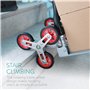 Navaris Diable - Chariot pliable en aluminium charge max. 75 kg avec 3 roues et corde élastique 1 m - Chariot de manutention tra