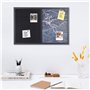 Navaris Tableau affichage mixte 60 x 40 cm - Tableau noir magnétique et tableau textile avec aimants punaises marker kit de fixa