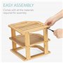 Navaris Étagère de Cuisine en Bambou – Meuble 3 Niveaux 25,5 x 25,5 x 24 cm Salle de Bain Salon – Rangement pour Bols Assiettes 
