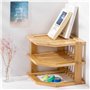 Navaris Étagère de Cuisine en Bambou – Meuble 3 Niveaux 25,5 x 25,5 x 24 cm Salle de Bain Salon – Rangement pour Bols Assiettes 