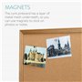 Navaris Tableau d'affichage liège magnétique - Tableau mémo mural 60 x 45 cm avec cadre en bois - Déco bureau avec punaises aima