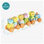 Navaris Jouet Train en Bois - Jeu Train 33,5 x 11 x 7 cm avec 3 Wagons et 17 pièces - pour bébés Enfants Filles garçons de Plus 