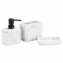 Navaris Distributeur savon liquide - Dispenseur effet marbre avec porte brosse à dent et soucoupe pour savon - Accessoire rechar