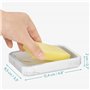 Navaris Distributeur savon liquide - Dispenseur effet marbre avec porte brosse à dent et soucoupe pour savon - Accessoire rechar