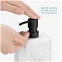 Navaris Distributeur savon liquide - Dispenseur effet marbre avec porte brosse à dent et soucoupe pour savon - Accessoire rechar