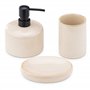Navaris Set accessoires salle de bain - Distributeur savon liquide céramique avec porte brosse à dent soucoupe pour savon - Disp
