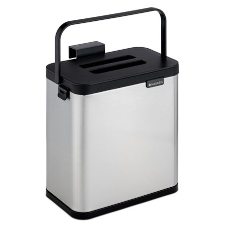 Navaris Poubelle Collecte déchets Cuisine - Bac Poubelle 3L avec Couvercle poignée Seau - Collecteur 21