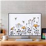 kwmobile Housse écran Ordinateur Compatible avec 27-28" Moniteur - Protection d'écran PC - Noir-Orange-Blanc