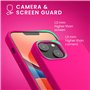kwmobile Housse Compatible avec Apple iPhone 14 Coque - Coque de téléphone Fine avec Finition Douce - Rose Fluo