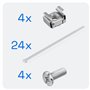 hb-digital Panneau de brassage modulaire 24 ports pour module Keystone RJ45 19" CAT 5 CAT 6 CAT 7 pour armoire réseau LAN Profes