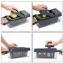 Intirilife Trancheuse de Cuisine en Vert – Trancheuse Multi-tranchants réglable avec différents Accessoires pour Couper, épluche