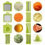 Intirilife Trancheuse de Cuisine en Vert – Trancheuse Multi-tranchants réglable avec différents Accessoires pour Couper, épluche