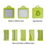 Intirilife Trancheuse de Cuisine en Vert – Trancheuse Multi-tranchants réglable avec différents Accessoires pour Couper, épluche