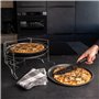 Intirilife Set de plaques à pizza à trois étages avec support - 28 cm de diamètre - 3 plaques à pâtisserie rondes perforées à re