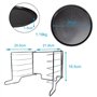 Intirilife Set de plaques à pizza à trois étages avec support - 28 cm de diamètre - 3 plaques à pâtisserie rondes perforées à re