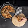 Intirilife Set de plaques à pizza à trois étages avec support - 28 cm de diamètre - 3 plaques à pâtisserie rondes perforées à re