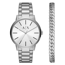 Armani Exchange - Montre Trois Aiguilles en Acier Inoxydable Recyclé à 50 % Au Moins pour Homme