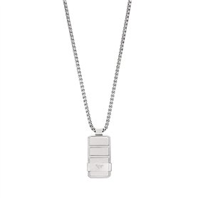 Emporio Armani Collier avec plaque Emporio Armani en acier inoxydable