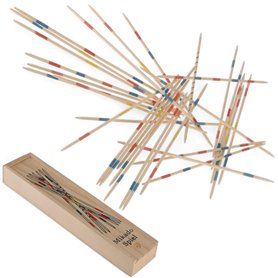 MIJOMA Jeu de Pick-up en bois - Jeu d'adresse traditionnel avec marquage à base de points
