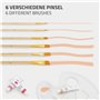 ECD Germany Kit de Peinture 34 pcs avec Acrylique avec Chevalet, 24 Peintures Acryliques, Châssis, Toile, Pinceaux et Accessoire