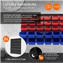 ECD Germany Etagère à Outils Murale avec 30 Boîtes de Rangement Empilables Bleu-Rouge, 18 Petits/12 Grands Bacs avec Compartimen