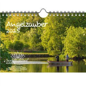 Angelzauber Calendrier mural format A5 pour la pêche et la pêche 2025 – Contenu : 1 calendrier
