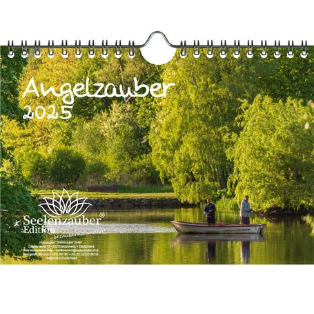 Angelzauber Calendrier mural format A5 pour la pêche et la pêche 2025 – Contenu : 1 calendrier