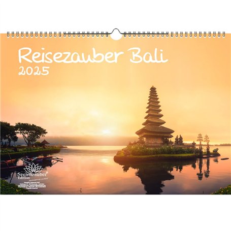 Reisezauber Bali Calendrier 2025 format A3 pour vacances et plage en Indonésie Coffret cadeau Contenu : 1 calendrier