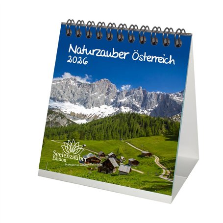 Naturzauber Calendrier de table Autriche 10 cm x 10 cm pour 2026 Paysage