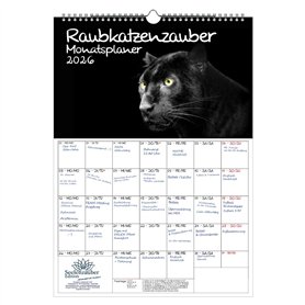 Raubkatzenzauber Calendrier 2026 format A3 pour chats prédateurs – Contenu : 1 calendrier