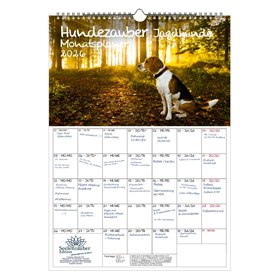Hundezauber Calendrier 2026 Motif chiens de chasse Format A3 Pour chiots et chiens Contenu de la livraison : 1 calendrier