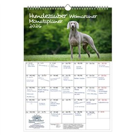 Calendrier 2026 Hundezauber Weimar - Format A3 - Pour chiots et chiens - Contenu : 1 calendrier