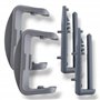 DL-pro Butée de rail de roulement Set 2x arrière 2x avant compatible avec Beko Blomberg Whirlpool Bauknecht Ikea Capuchon de rai