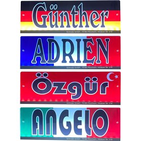Schmalz Werbeservice Plaque signalétique LED Trucker avec drapeau du pays - enseigne lumineuse en acrylique avec pays et texte s