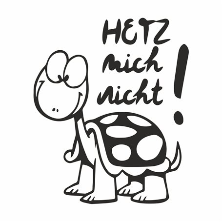 tradercat® Autocollant pour voiture avec inscription « Hetz Mich nicht Tortue » 10 cm x 12 cm Pour toutes les surfaces Fenêtre