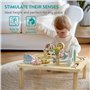 Navaris Table d activité Bebe en Bois - Table d'apprentissage ludique et Complet pour Enfant avec Grand Espace de Jeu éducatif -