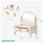 Navaris Coiffeuse Enfant Fille Garcon - Jouet en Bois avec Miroir et Accessoire de Coiffure Faux Maquillage pour Enfants Plus de