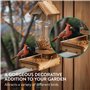 Navaris Mangeoire Oiseaux Exterieur - Maison Oiseau en Bois de Pin avec Distributeur Graines de Tournesol de 750ml - Cabane à Su