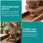 Navaris Mangeoire Oiseaux Exterieur - Maison Oiseau en Bois de Pin avec Distributeur Graines de Tournesol de 750ml - Cabane à Su