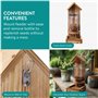 Navaris Mangeoire Oiseaux Exterieur - Maison Oiseau en Bois de Pin avec Distributeur Graines de Tournesol de 750ml - Cabane à Su