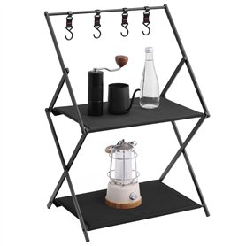 Navaris Meuble de Rangement Camping - Etagere Pliable - Montage Simple et Transport Facile - Matériau Aluminium Robuste - 4 Croc