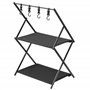 Navaris Meuble de Rangement Camping - Etagere Pliable - Montage Simple et Transport Facile - Matériau Aluminium Robuste - 4 Croc
