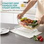 Navaris Plat en Verre avec Couvercle - Cocotte pour le Four - Petit Plat a Four Rectangulaire pour Cuisiner Diverses Recettes - 