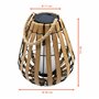 Lanterne solaire avec bougie LED en blanc chaud avec effet vacillant – 30 x 25 cm – Lampe de jardin aspect bois avec cordon en j