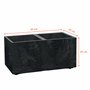 Spetebo Jardinière en plastique - Aspect béton - 2 compartiments sur roulettes - 59 x 29 cm - Bac à fleurs rectangulaire anthrac