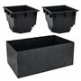 Spetebo Jardinière en plastique - Aspect béton - 2 compartiments sur roulettes - 59 x 29 cm - Bac à fleurs rectangulaire anthrac